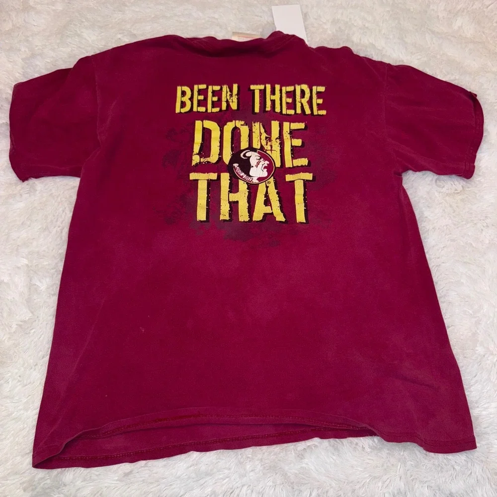 Tri-Lake FSU Seminoles T-Shirt Mens M Maroon Excellent Distressed Acid Wash‎
